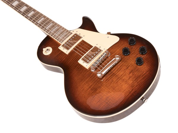 DIMAVERY LP-700 E-Gitarre, flamed braun