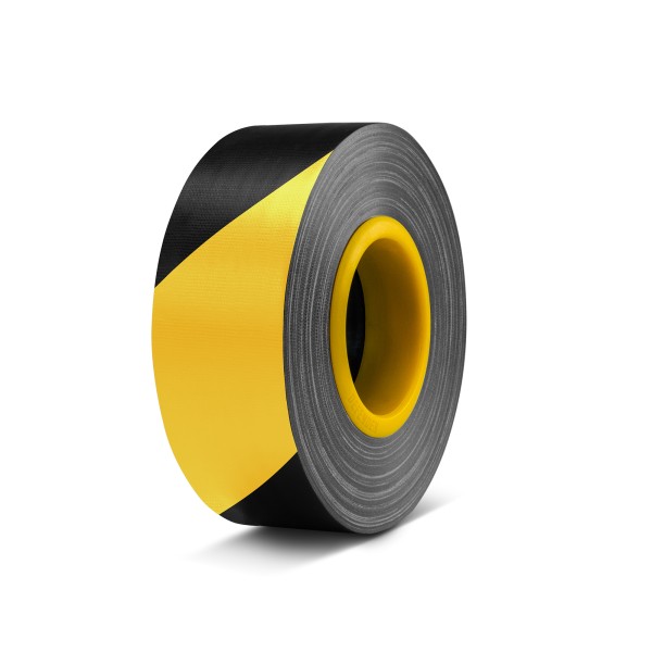 Defender EXA-TAPE® BY 50 ERGO-CORE - Premium Gewebeklebeband mit ERGO-Core | schwarz/gelb | glänzend