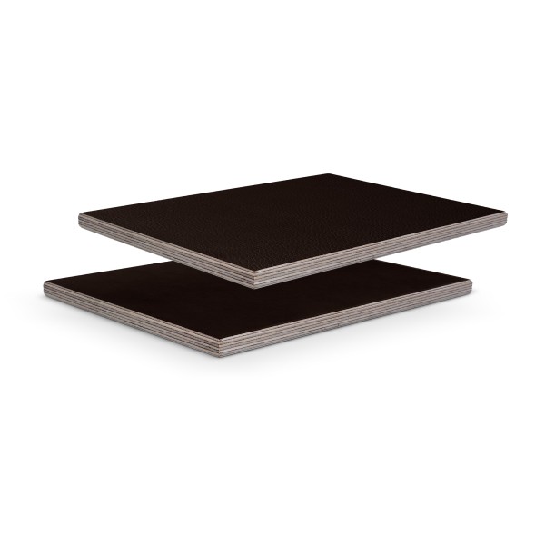 Adam Hall Hardware 069LBR - 9mm Birke Phenolharz mit dunkelbrauner Lederoptik Struktur, 2500mm x 12