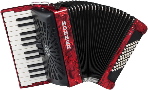 Hohner Bravo II 48 Akkordeon rot Silent Key