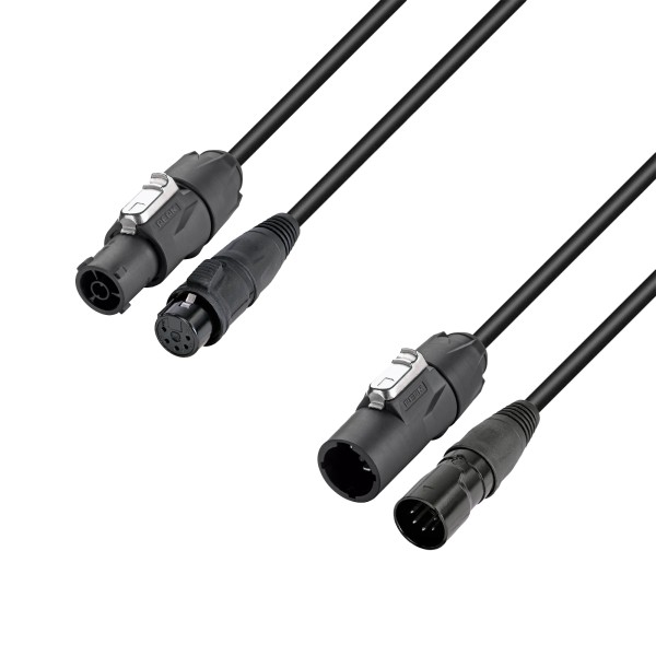 Adam Hall Cables 4 STAR H TCON 5D 0500 - Hybridkabel | Netz & DMX | XLR 5-Pol x X-Series IP65 | 5 m