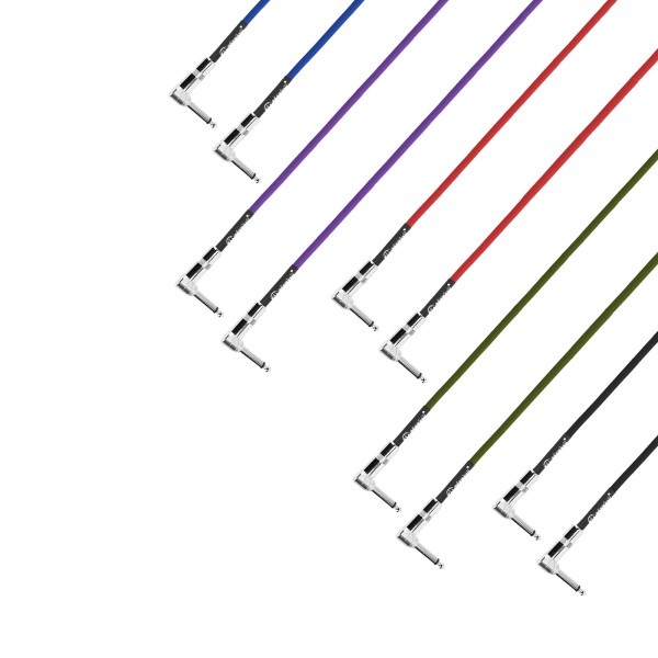 Adam Hall Cables 4 STAR IRR 0090 SET - Pedalboard Patchkabel | 5er Set Adam Hall® Winkelklinke TS |