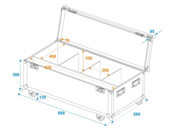 ROADINGER Flightcase 4x LED IP Atmo Blinder 9