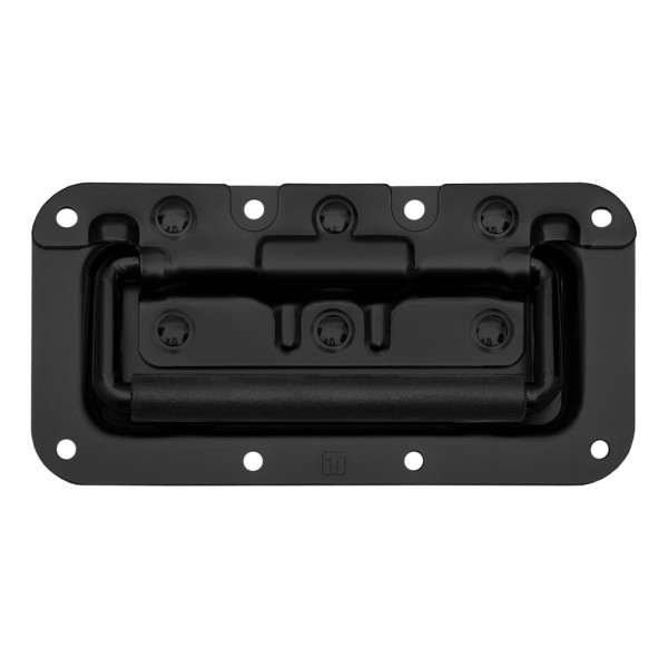 Adam Hall Hardware 340822 BLK - Klappgriff mit PVC-Griff, klein und gefedert, in 8 mm tiefer Einbaus