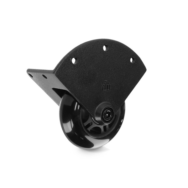 Adam Hall Hardware 37450S BLK - Einbau-Eckrolle mit weichem Rad, 75 mm, schwarz