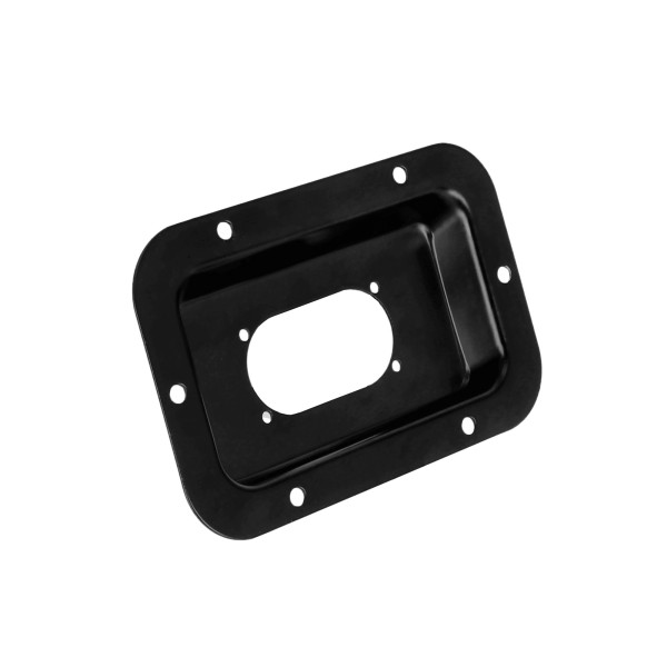 Adam Hall Hardware 87086 BLK - Stahl-Einbauschale für powerCON® TRUE1 Kombi-Buchse, schwarz
