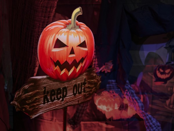 EUROPALMS Halloween Bodenstecker Kürbis Zoll KEEP OUT Zoll , 50cm