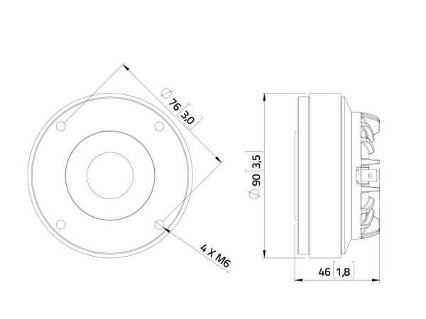 LAVOCE DF10.143 1 Zoll Kompressionstreiber, Ferrit