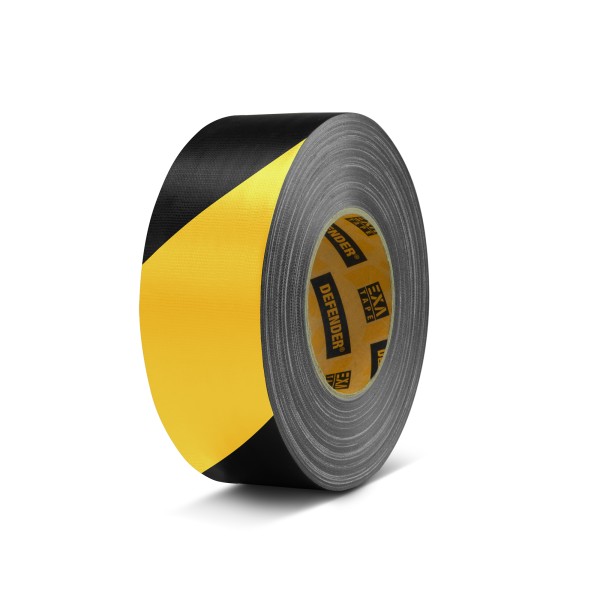 Defender EXA-TAPE® BY 50 BULK - Premium Gewebeklebeband BULK | schwarz/gelb | glänzend | 50 mm x 50