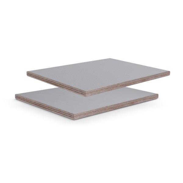 Adam Hall Hardware 067LG - 6,5mm Birke Phenolharz mit grauer Lederoptik Struktur, 2500mm x 1250mm
