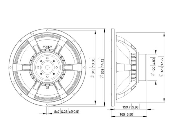 LAVOCE WAN143.0 13,5 Zoll Subwoofer, Neodym, Alukorb