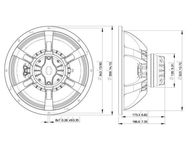 LAVOCE CAN143.00T 13.5 Zoll Koaxiallautsprecher, Neodym, Alukorb