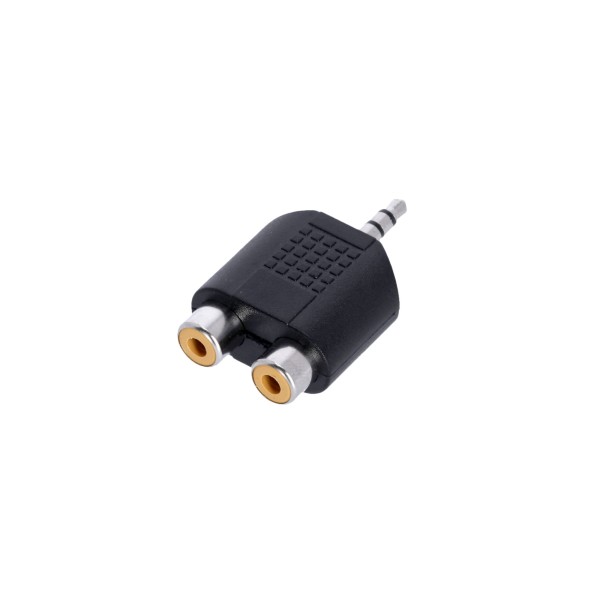 Adam Hall Connectors 4 STAR AY RF2 MM3 - Y-Adapter 2 x Cinch female auf 3,5 mm Klinke TRS male