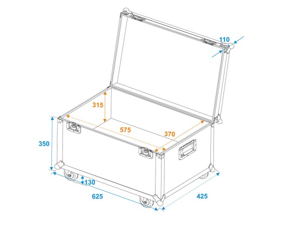 ROADINGER Universal-Transport-Case 60x40cm mit Rollen
