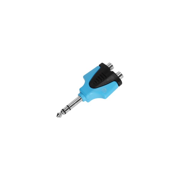 Adam Hall Connectors 4 STAR AY RF2 JM3 BLU LINE - BLU Line Y-Adapter | 2 x Cinch Female x Klinke TRS