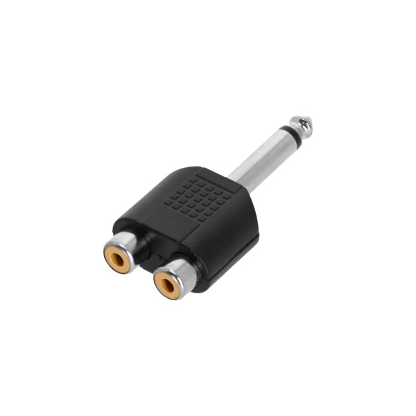 Adam Hall Connectors 4 STAR AY RF2 JM2 - Y-Adapter 2 x Cinch female auf 6,3 mm Klinke TS male