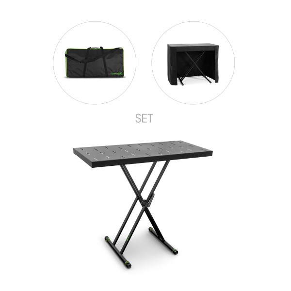 Gravity KSX 2 RD SET 1 - Keyboardstativ X-Form doppelt und Auflagetisch Set 1