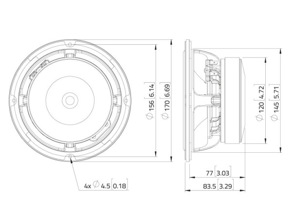 LAVOCE WAF061.80-16 6,5 Zoll Woofer, Ferrit, Alukorb