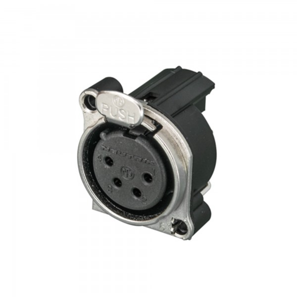 Neutrik NC4FBH - XLR Einbaubuchse 4-Pol female, schwarz