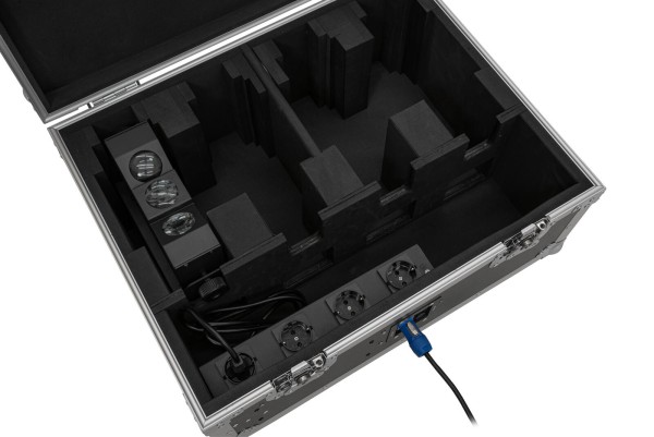 ROADINGER Flightcase 4x AKKU MBT-3 mit Rollen und Ladefunktion