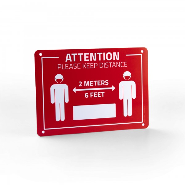 Adam Hall Hardware 88001 COR ENG - Hinweisschild 177x127mm "Bitte Abstand halten" Englisch