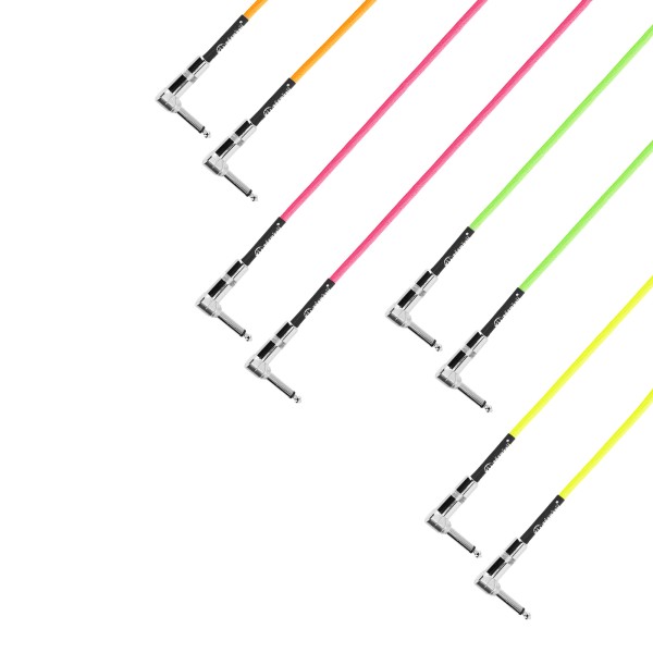 Adam Hall Cables 4 STAR IRR 0060 NEO SET - Pedalboard Patchkabel | 4er Set Adam Hall® Winkelklinke T